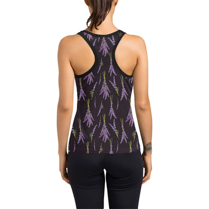 Lavender Pattern Print Design LV05 Women's Racerback Tank Top