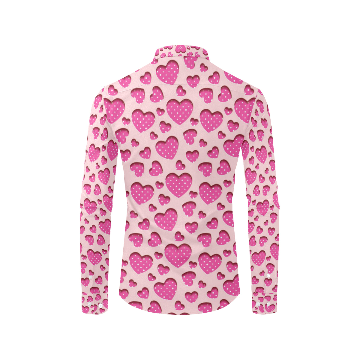 Heart Pink Pattern Print Design HE06 Men's Long Sleeve Shirt