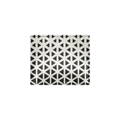Geometric Black White Pattern Print Design 03 Men's ID Card Wallet
