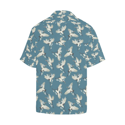 Crane Pattern Print Design 02 Men's Hawaiian Shirt