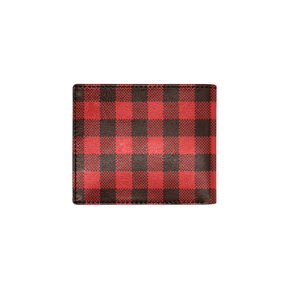 Buffalo check Red Pattern Print Design 05 Men's ID Card Wallet