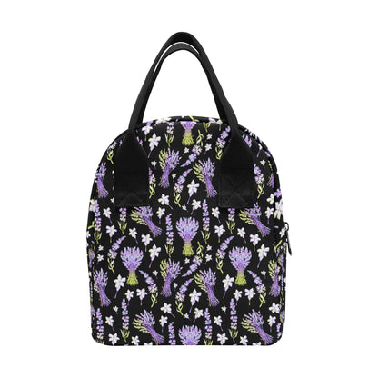 Lavender Pattern Print Design LV04 Insulated Lunch Bag