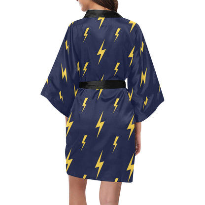Lightning Thunder Pattern Print Design 03 Women's Short Kimono