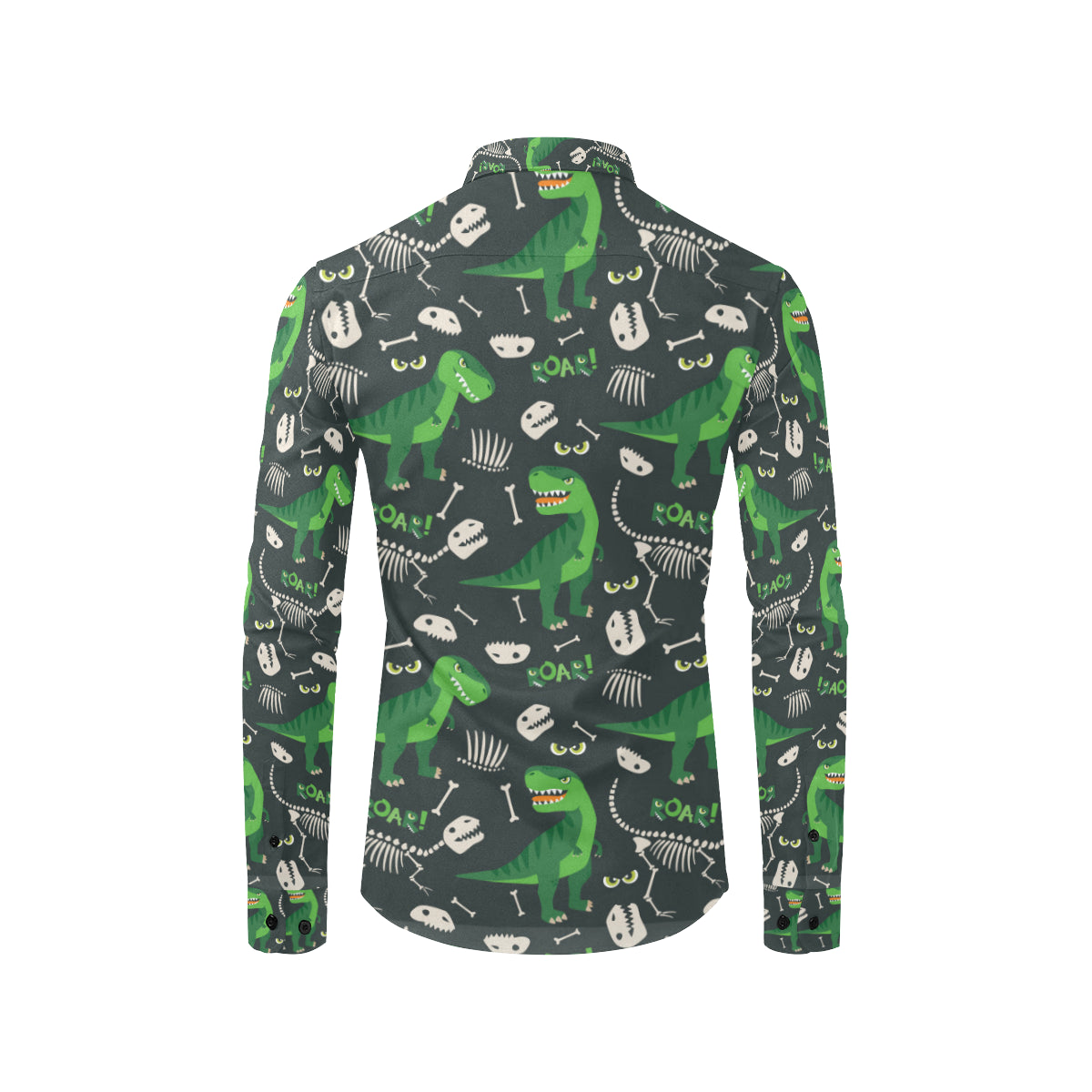 T Rex Pattern Print Design A05 Men's Long Sleeve Shirt
