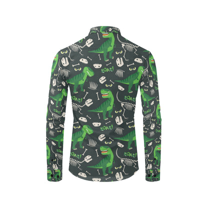 T Rex Pattern Print Design A05 Men's Long Sleeve Shirt