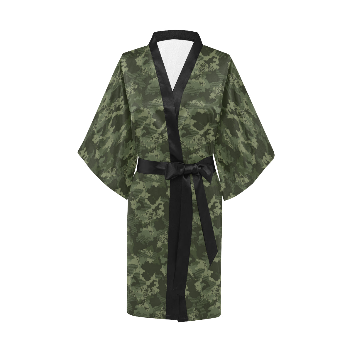 Army Camouflage Pattern Print Design 02 Women's Short Kimono