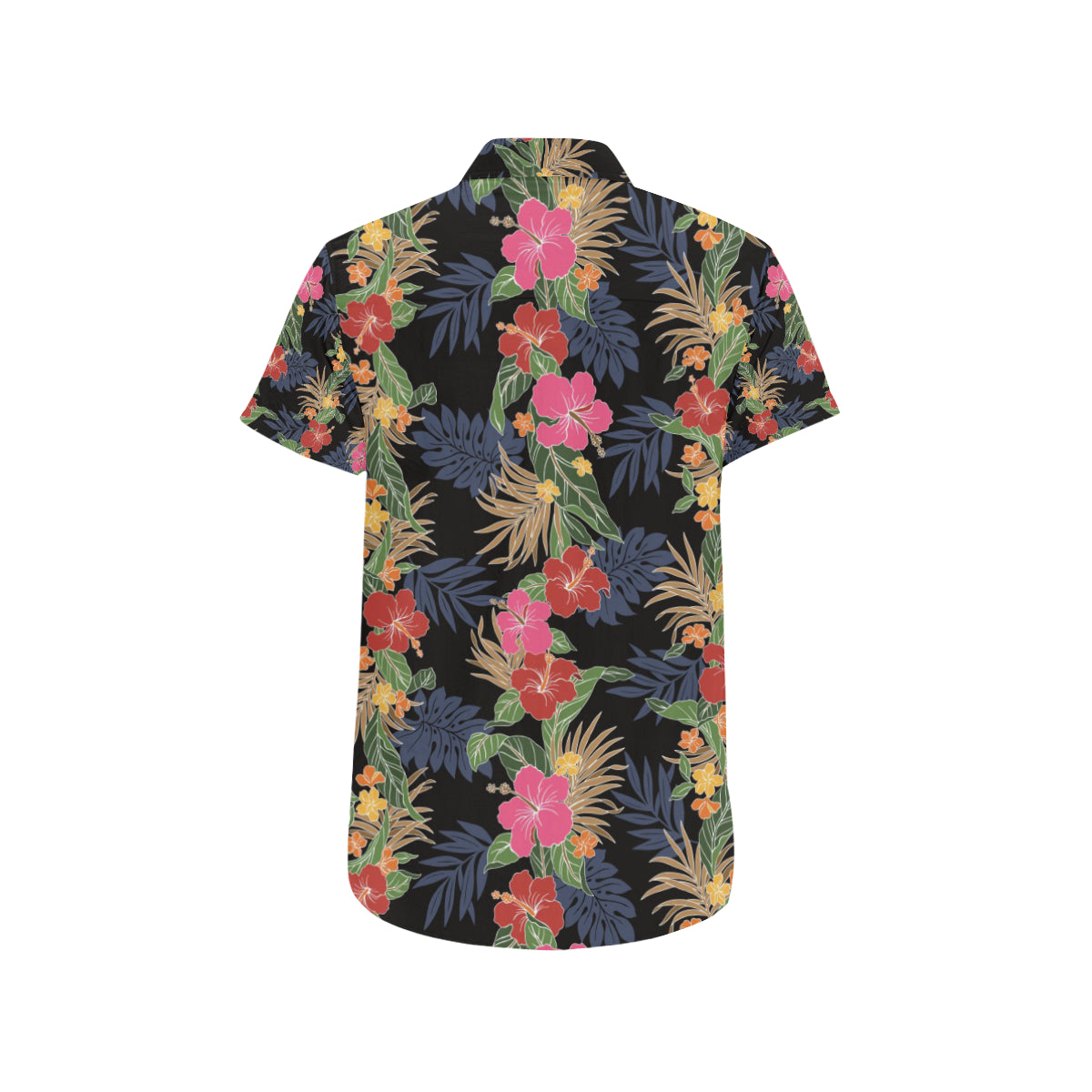 Hawaiian Themed Pattern Print Design H011 Men's Short Sleeve Button Up Shirt