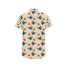 Swallow Bird Pattern Print Design 05 Men's Short Sleeve Button Up Shirt