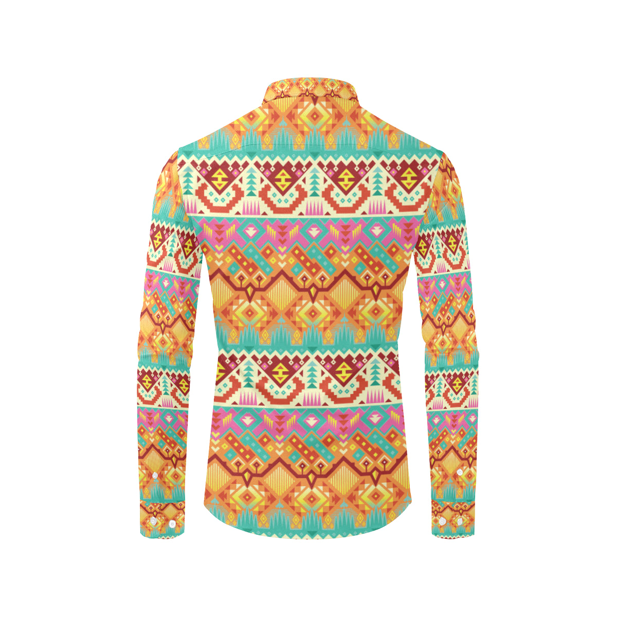Aztec Pattern Print Design 03 Men's Long Sleeve Shirt