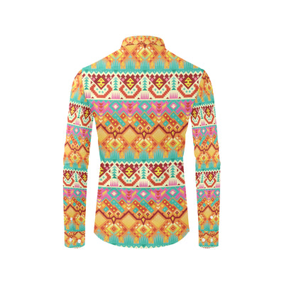 Aztec Pattern Print Design 03 Men's Long Sleeve Shirt