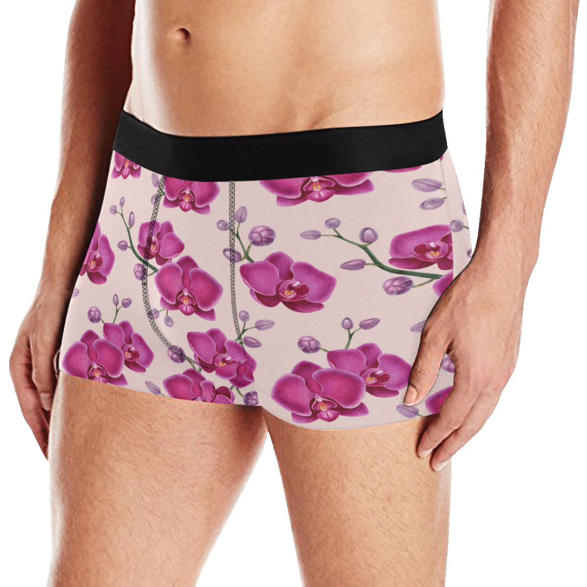 Orchid Pattern Print Design A02 Men's Boxer Briefs