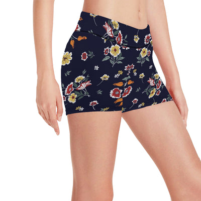 Summer Floral Pattern Print Design SF01 Yoga Shorts