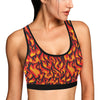 Flame Fire Print Pattern Sports Bra