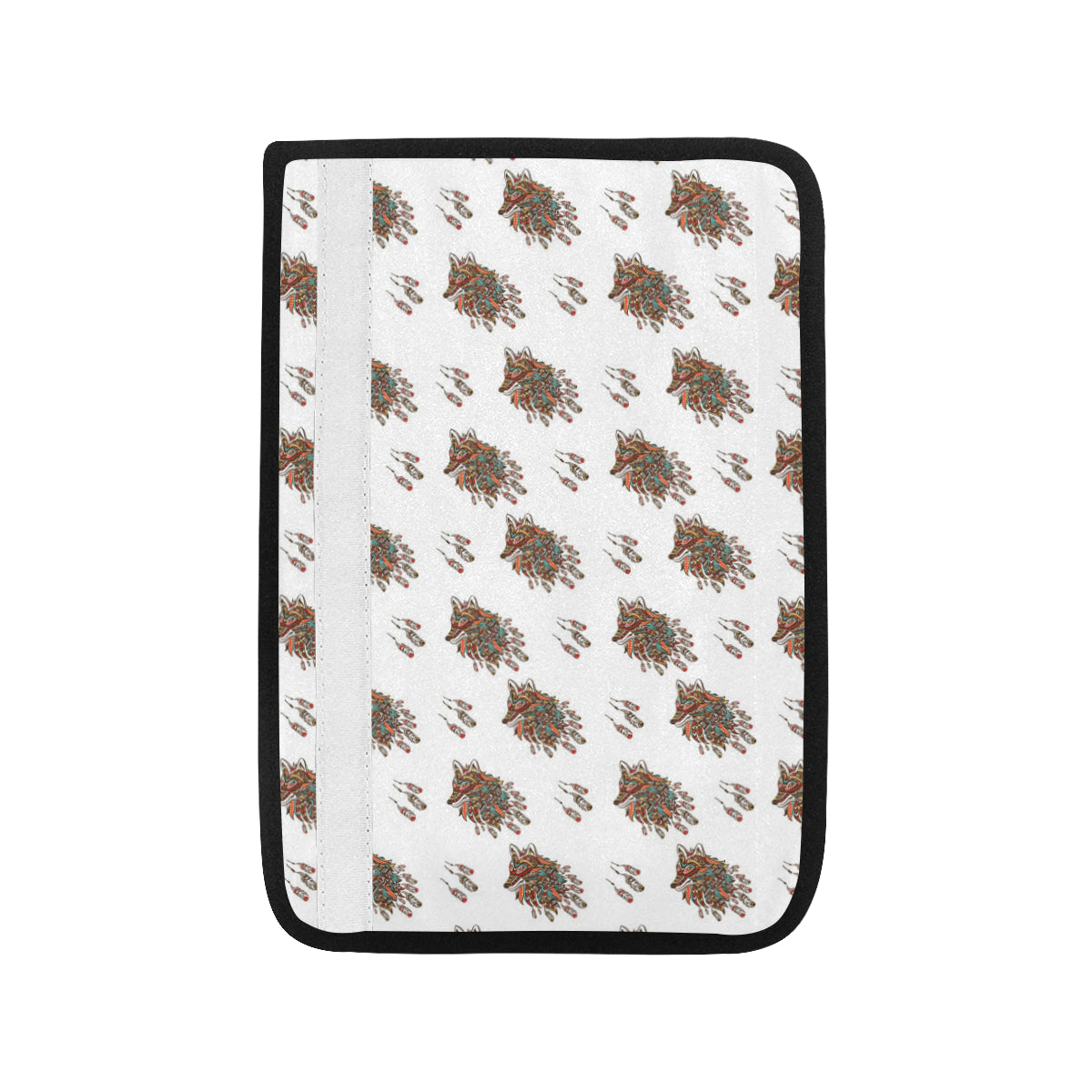 Aztec Wolf Pattern Print Design 02 Car Seat Belt Cover