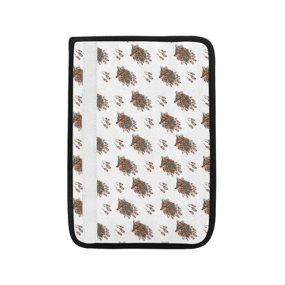 Aztec Wolf Pattern Print Design 02 Car Seat Belt Cover