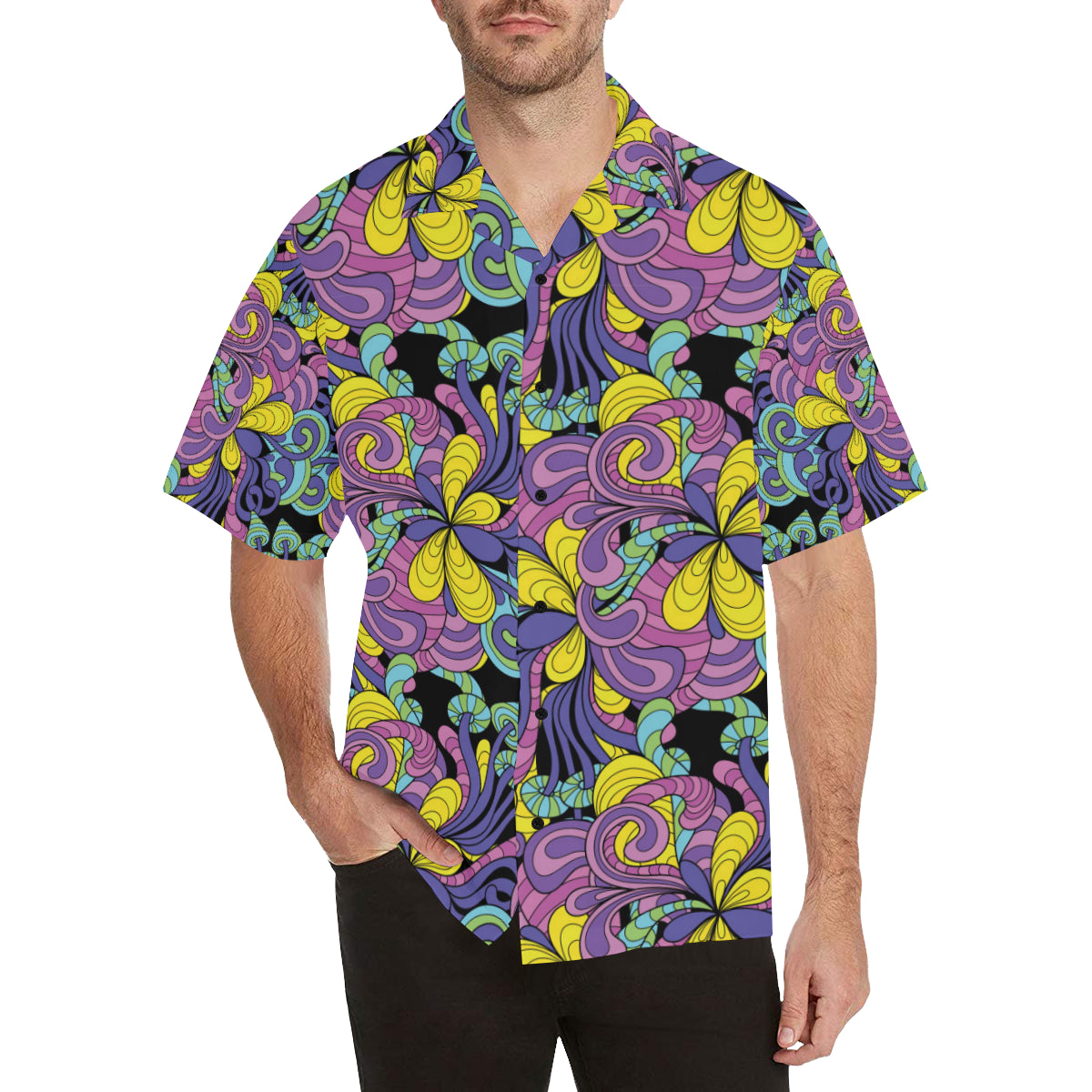 Psychedelic Pattern Print Design A04 Men's Hawaiian Shirt