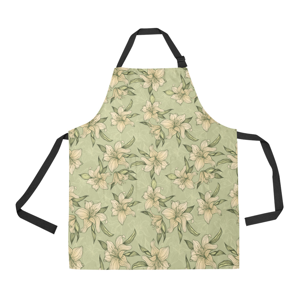 Lily Pattern Print Design LY06 Apron with Pocket