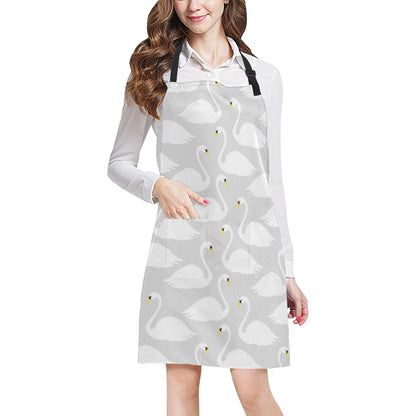 Swan Pattern Print Design 02 Apron with Pocket