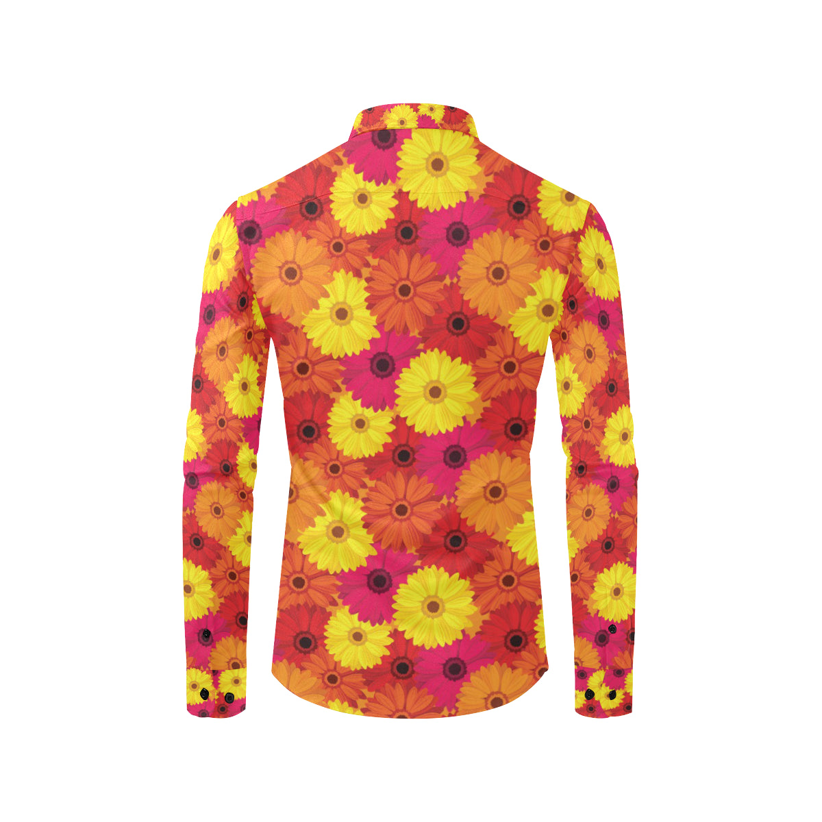 Gerberas Pattern Print Design GB05 Men's Long Sleeve Shirt