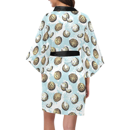 Coconut Pattern Print Design CN01 Women's Short Kimono