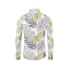 Gold Glitter Tropical Palm Leaves Men's Long Sleeve Shirt