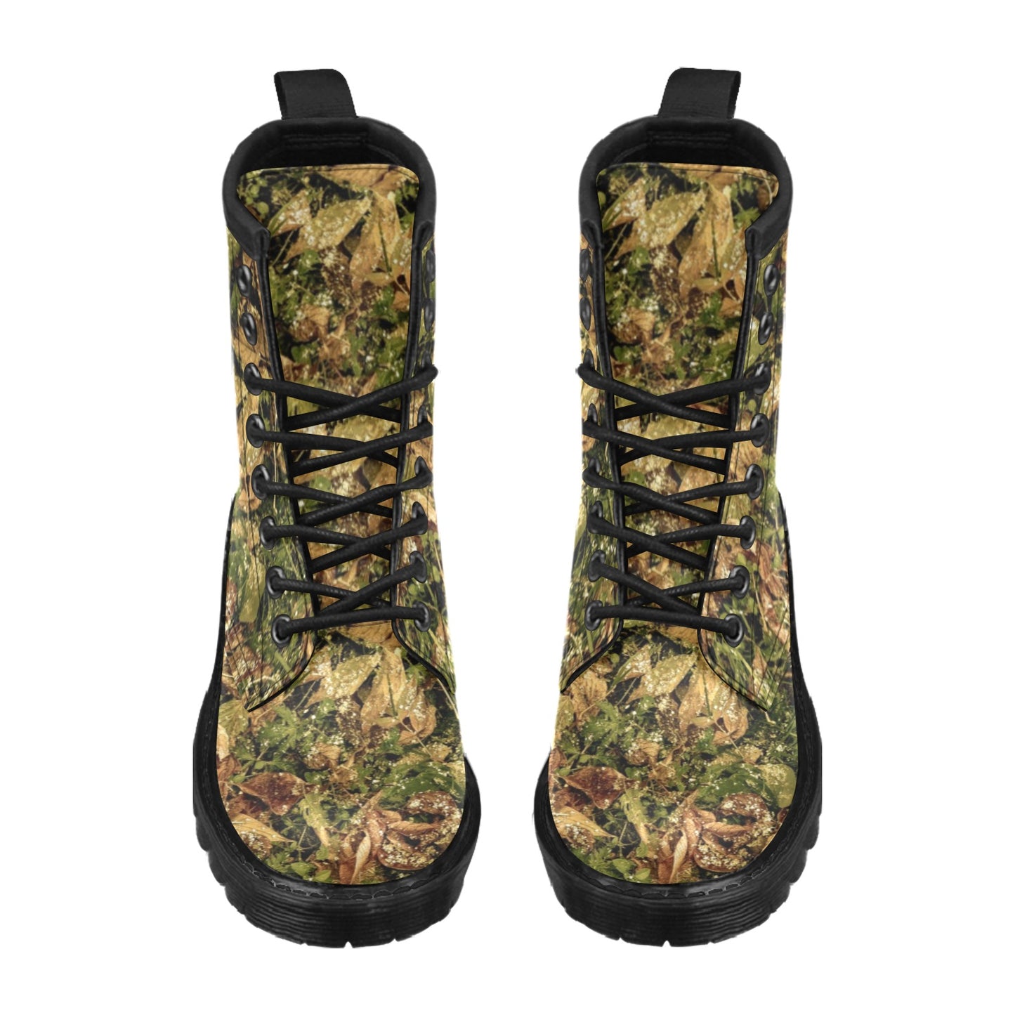 Camo Realistic Tree Forest Texture Print Women's Boots