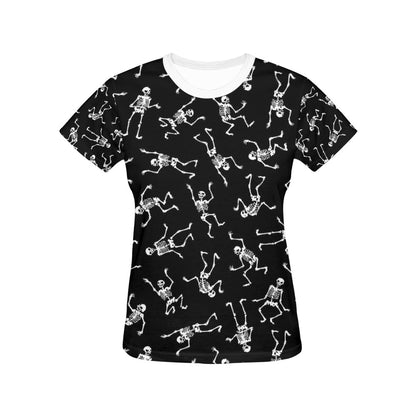 Skeleton Print Design LKS305 Women's  T-shirt