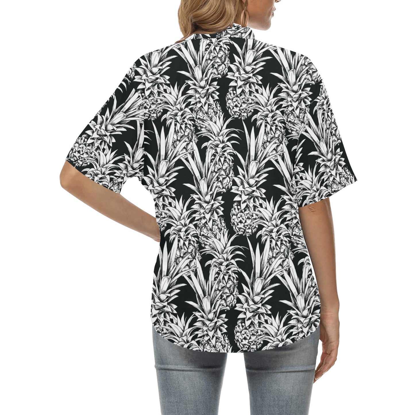 Pineapple Pattern Print Design PP08 Women's Hawaiian Shirt
