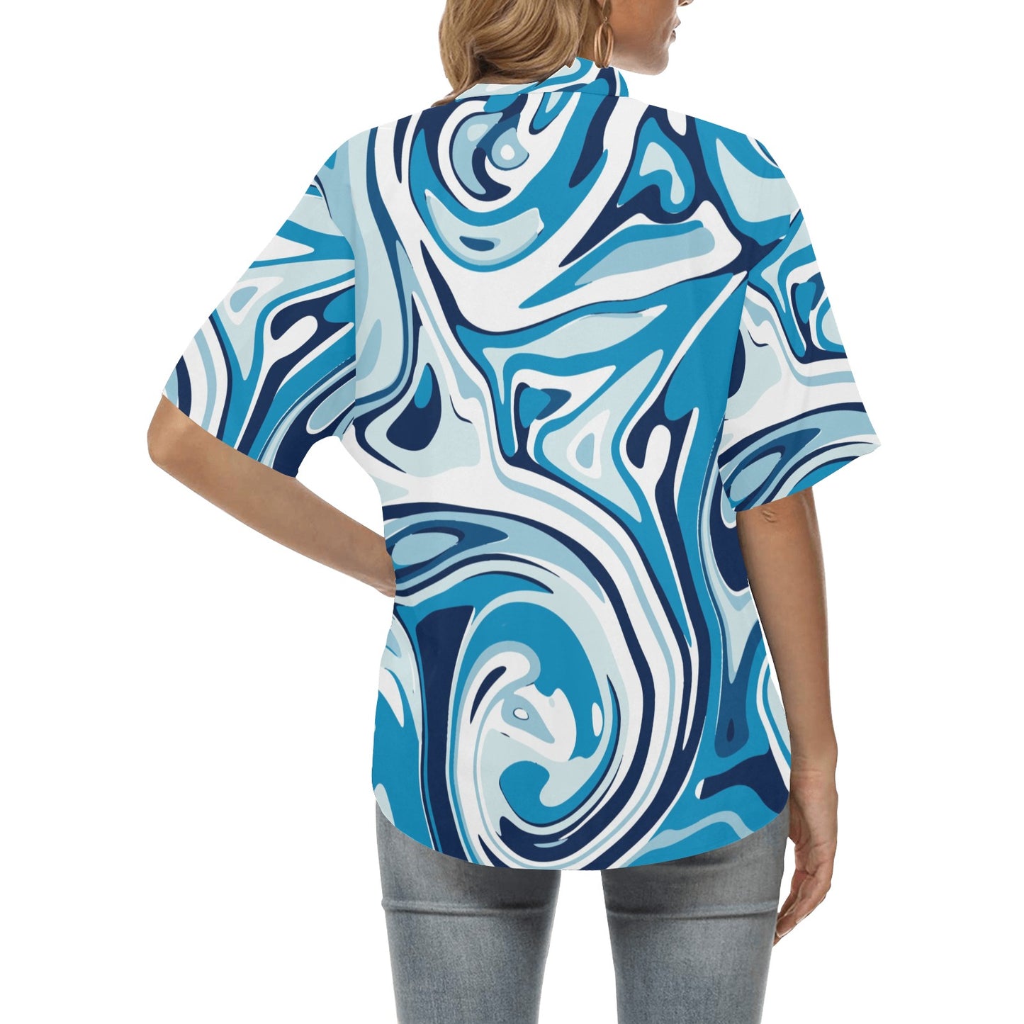 Liquid Pattern Print Design 05 Women's Hawaiian Shirt