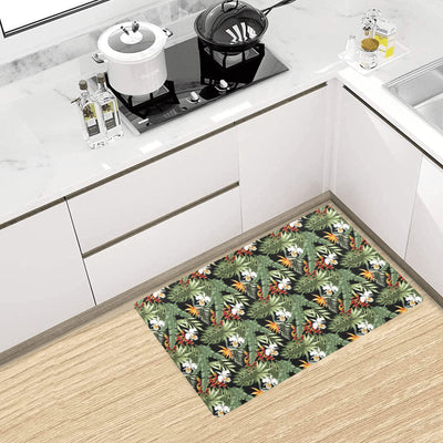 Bird Of Paradise Pattern Print Design 02 Kitchen Mat