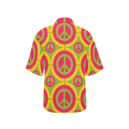Peace Sign Pattern Print Design A01 Women's Hawaiian Shirt