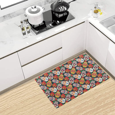 Sugar Skull Print Design LKS306 Kitchen Mat