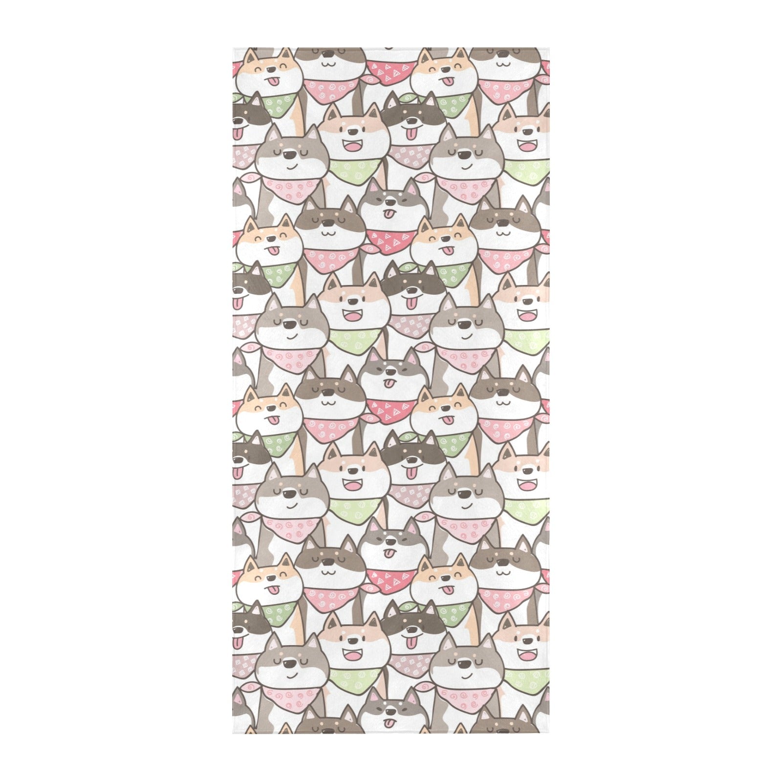 Shiba Inu Print Design LKS305 Beach Towel 32" x 71"