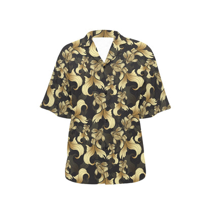 Goldfish Pattern Print Design 02 Women's Hawaiian Shirt