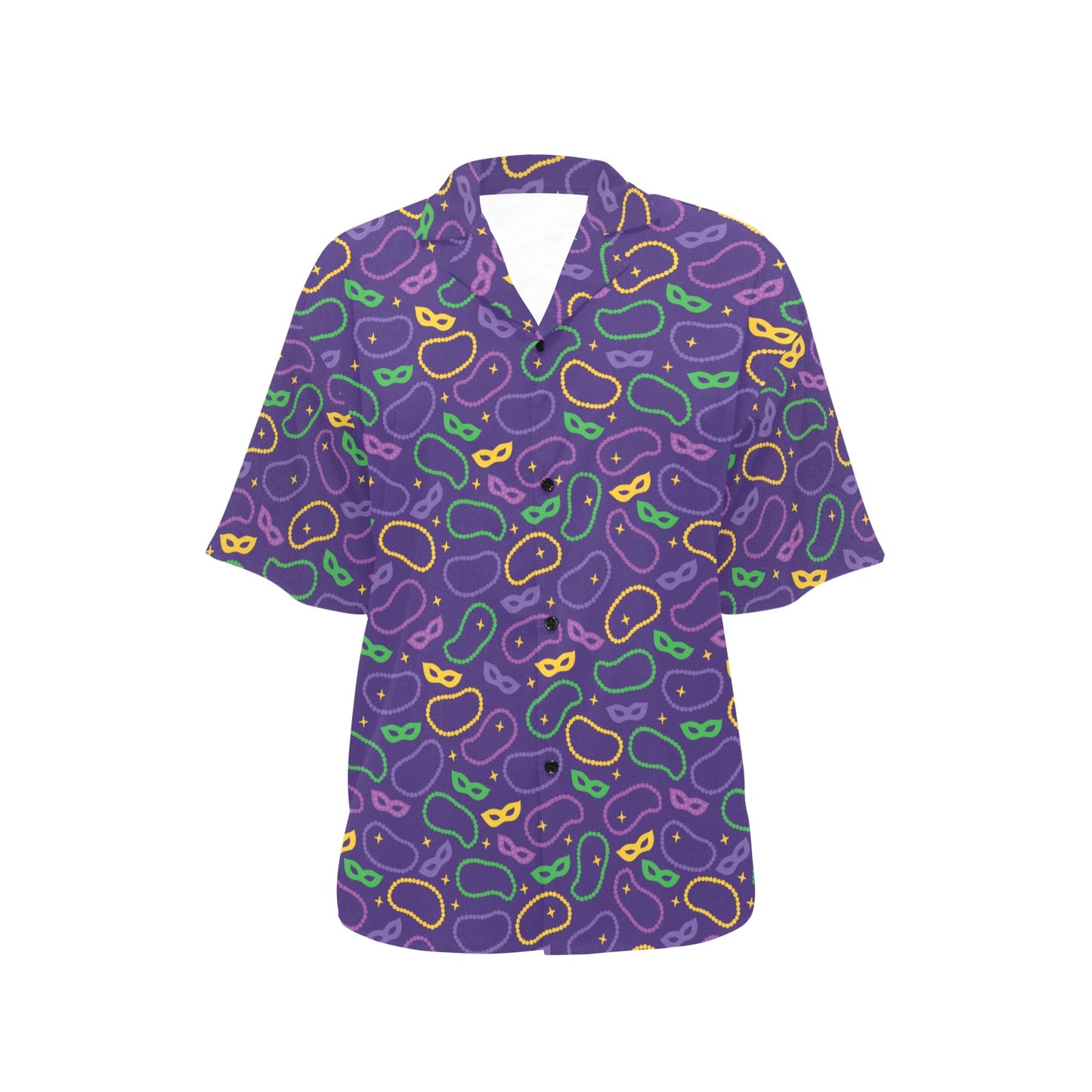 Mardi Gras Pattern Print Design 04 Women's Hawaiian Shirt