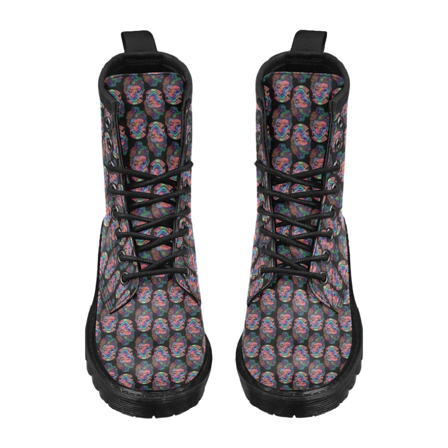 Buddha Head Colorful Print Women's Boots