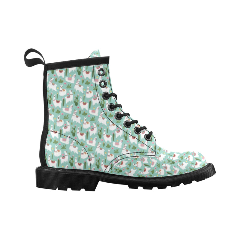 Llama with Cactus Themed Print Women's Boots