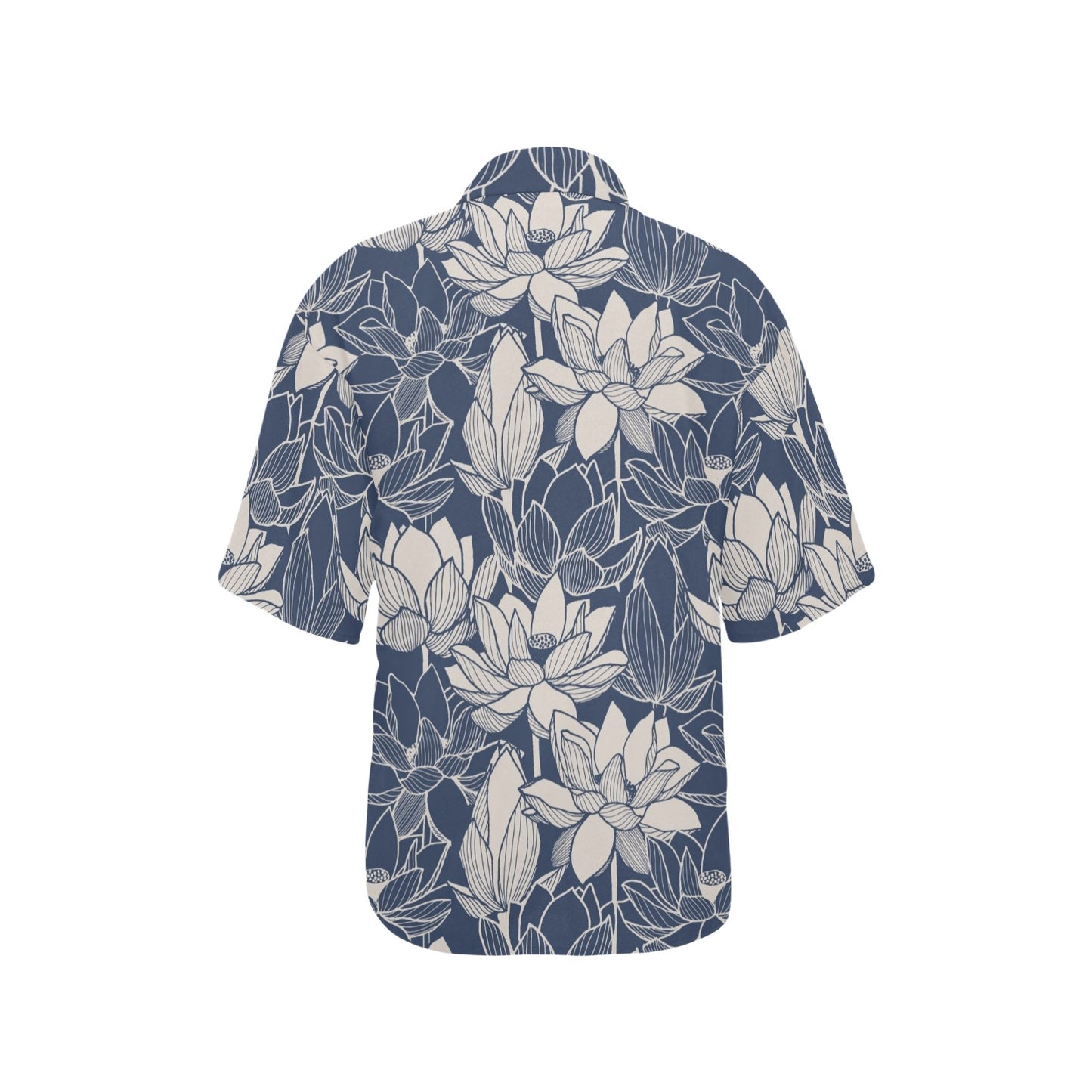 Water Lily Pattern Print Design WL04 Women's Hawaiian Shirt