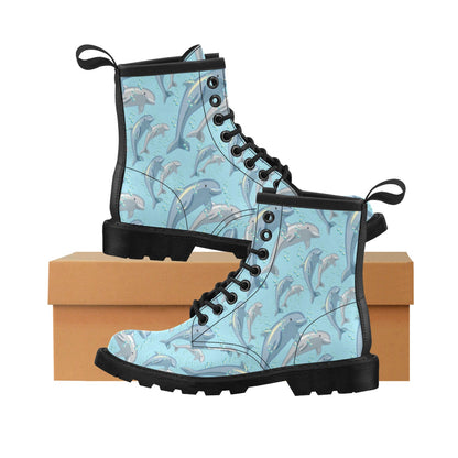 Dolphin Print Pattern Women's Boots