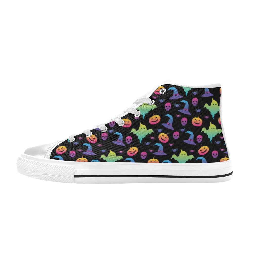 Halloween Print Design LKS404 High Top Women's White Shoes