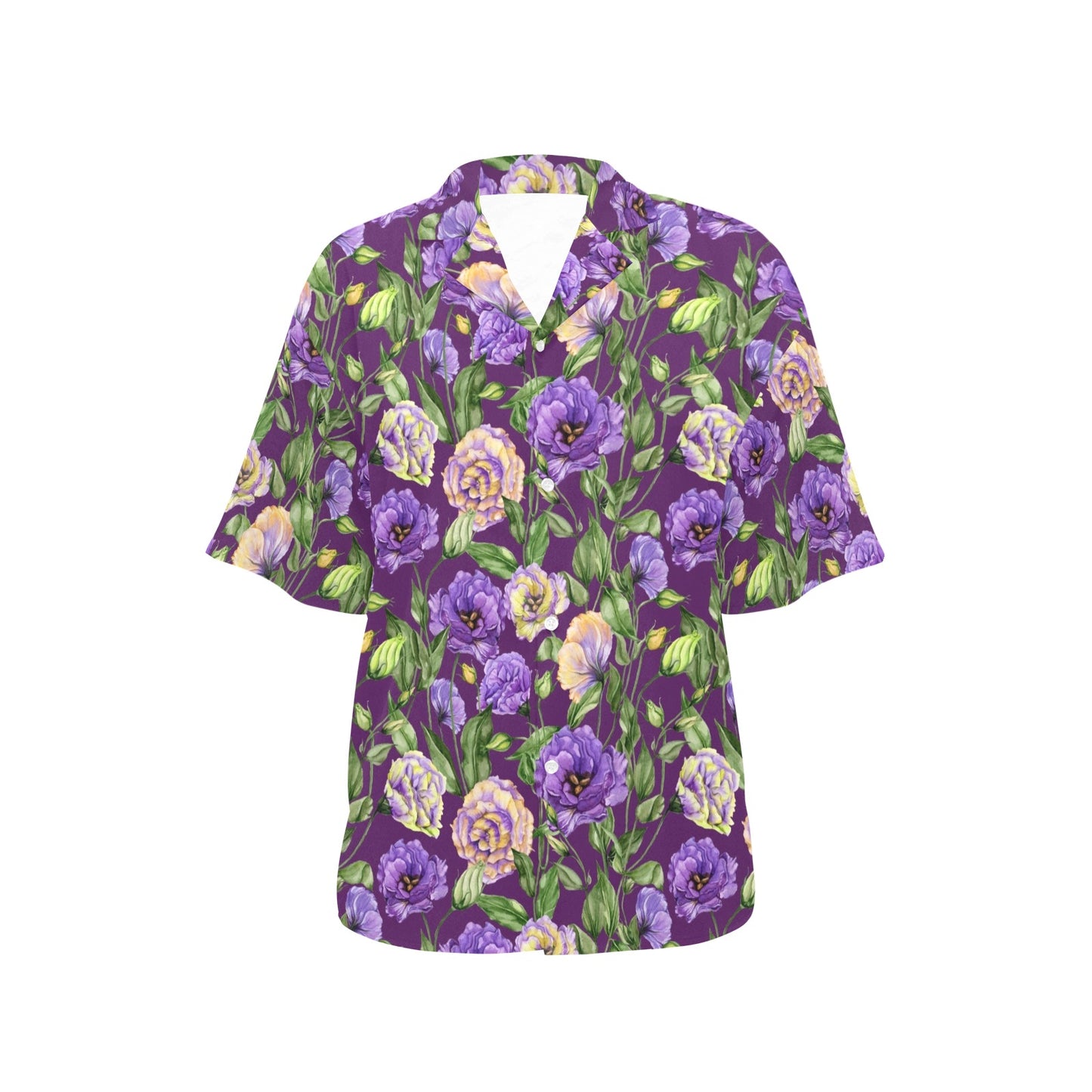 Lisianthus Pattern Print Design LT03 Women's Hawaiian Shirt