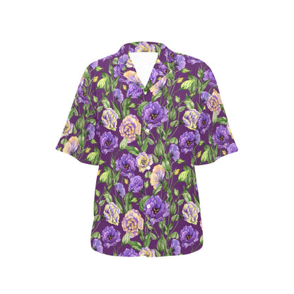 Lisianthus Pattern Print Design LT03 Women's Hawaiian Shirt
