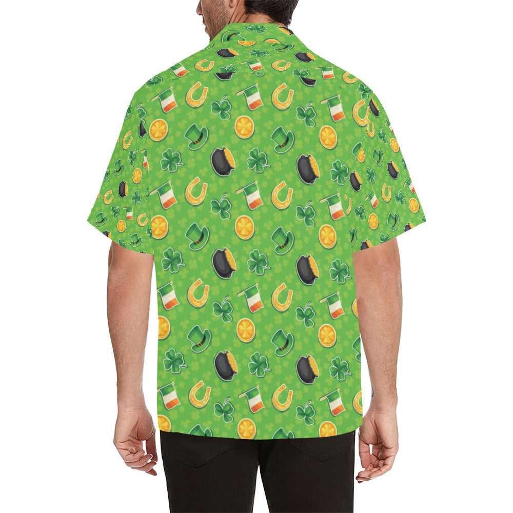 Shamrock Saint Patrick's Day Print Design LKS302 Men's Hawaiian Shirt
