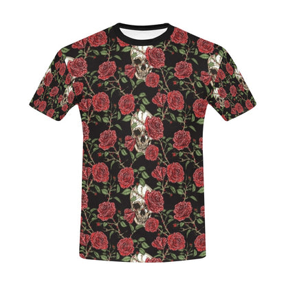 Skull And Roses Print Design LKS303 Men's All Over Print T-shirt