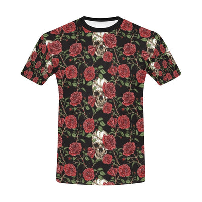 Skull And Roses Print Design LKS303 Men's All Over Print T-shirt