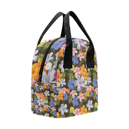 Plumeria Pattern Print Design PM03 Insulated Lunch Bag