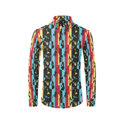 Jazz Pattern Print Design 02 Men's Long Sleeve Shirt