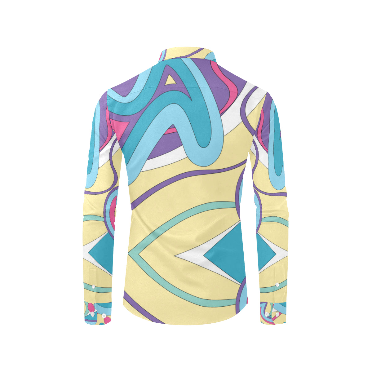 Funky Retro Pattern Print Design A01 Men's Long Sleeve Shirt