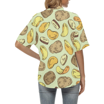 Potato Pattern Print Design A03 Women's Hawaiian Shirt