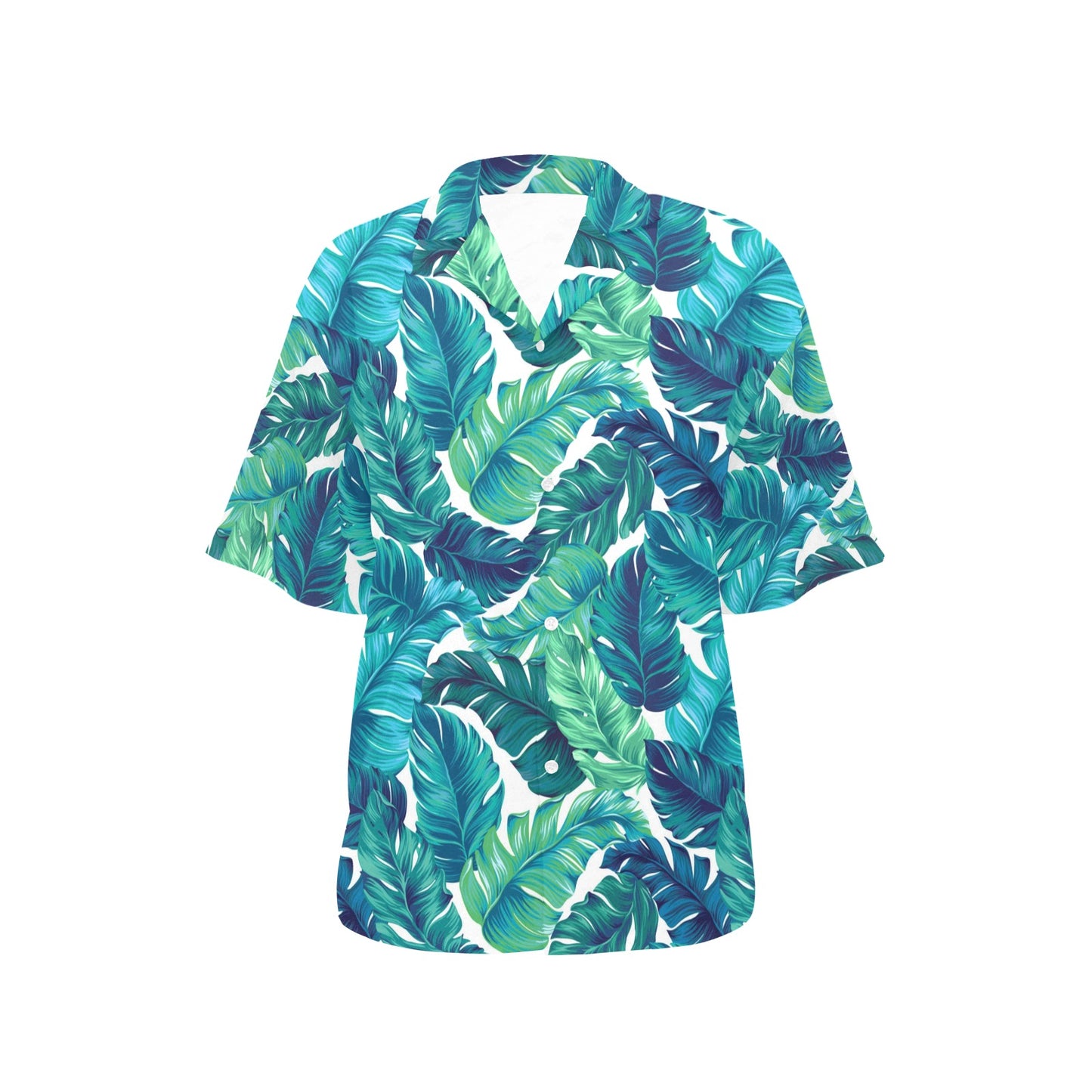 Brightness Tropical Palm Leaves Women's Hawaiian Shirt